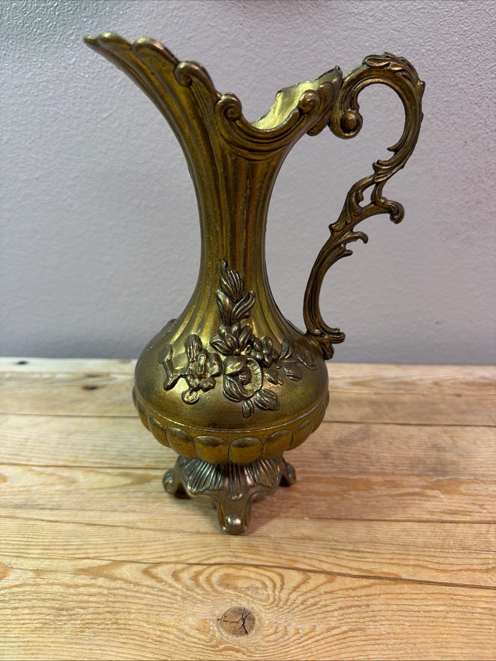 Ornate Gold Decorative Pitcher Vase - Classic Home Accent made in Italy